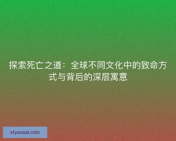 探索死亡之道：全球不同文化中的致命方式与背后的深层寓意
