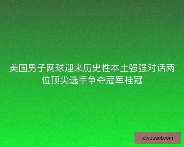 美国男子网球迎来历史性本土强强对话两位顶尖选手争夺冠军桂冠